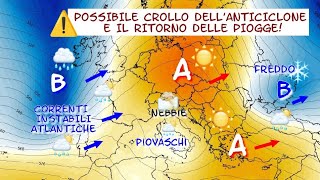 METEO FINALMENTE SCENARI PIOVOSI SULLITALIA DOPO UN ROBUSTO ANTICICLONE GELO E NEVE PERÒ LONTANI [upl. by Lathrop]