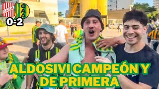 ALDOSIVI CAMPEÓN Y DE PRIMERA DIVISIÓN  REACCIÓN CON LOS HINCHAS  SAN MARTÍN 0  2 ALDOSIVI [upl. by Adelle]