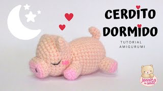 CERDITO DORMIDO Tutorial Amigurumi Paso a Paso Patrón en Descripción [upl. by Rika]