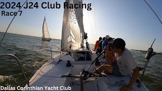 J24 Wednesday night club racing Race 7 With onboard crew conversation and tactics [upl. by Enaelem]