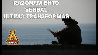 MAS PREGUNTAS DE VERBAL ULTIMO EXAMEN TRASNFORMAR 2022 [upl. by Brookes]