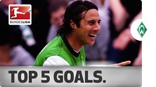 Claudio Pizarro  Top 5 Goals for Werder Bremen [upl. by Mulvihill]