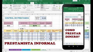 Como Prestar Dinero y ganar Intereses Prestamista Informal Control de Prestamos [upl. by Notlrac]