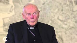 Cardinal McCarrick on the popes resignation and the next pope [upl. by Dnomyaw]