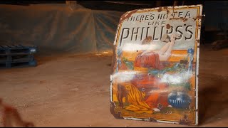 19th Century Phillips Tea Enamel Sign  Salvage Hunters 1713 [upl. by Lizzie]