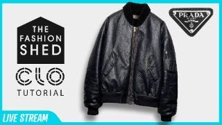 Design An Oversized Leather Bomber Jacket in CLO3D  Free Tutorial  Download [upl. by Milson]