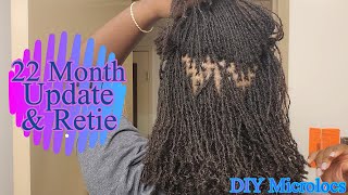 DIY Microlocs  22 MONTH UPDATE  RETIE  Loc Journey  Interlocks [upl. by Hannon]