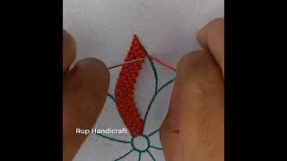 trellis stitch flower design hand embroidery Tutorial stitching and knitting tutorial for beginners [upl. by Yelreveb]