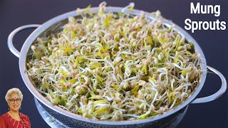 How to Sprout Green Moong Mung Beans At Home  How to Grow Sprouts At Home  Skinny Recipes [upl. by Rudich]