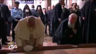 May 25 2014  Ecumenical Patriarch Bartholomew and Pope Francis Pray Together at Holy Sepulcher [upl. by Mchale]