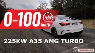 2020 MercedesAMG A 35 0100kmh amp engine sound [upl. by Brigid]