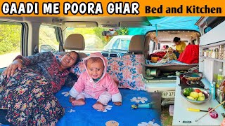 Vlog 364💢 CAR ME BNA DIYA GHAR TUV and Bolero neo me ese bnaye bed aur kitchen [upl. by Crespo]