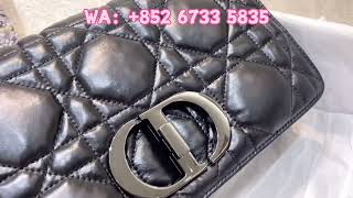 DIOR CARO BAG MEDIUM Black Quilted Macrocannage Calfskin Jin Kim REVIEW  unboxing  release 2022 [upl. by Ingeberg]