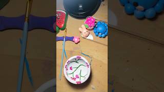 diy diycrafts mmartsynook art foryou viralshorts varnish claybowl flowerpainting [upl. by Giannini]