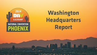 Washington Headquarters Executive Director’s Report [upl. by Gnilrad]