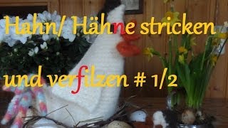 DIY HÜHNER stricken  verfilzen LEICHT GEMACHT  als FlaschenkühlerEierwärmer12 [upl. by Buyers]