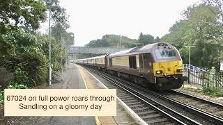 67024 full power at Sandling on the Belmond British Pullman [upl. by Atteloj]