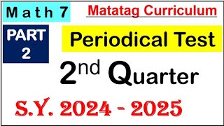 Math 7 Periodical test reviewer PART 2 matatag multiplechoice practicetest [upl. by Yolande]