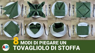 8 modi di piegare un tovagliolo di stoffa  Decorazioni per la tavola DIY [upl. by Bobine]