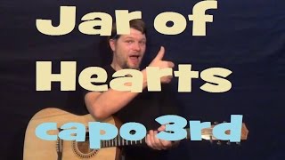 Jar of Hearts Christina Perri Guitar Lesson Easy Strum Chords How to Play Tutorial  Capo 3rd [upl. by Atiekal]