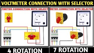 VOLTMETER CONNECTION WITH SELECTOR SWITCH VOLTMETER SELECTOR SWITCH WORKING amp CONNECTION [upl. by Gnilyam]