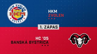 1zápas štvrťfinále HKM Zvolen  HC 05 Banská Bystrica HIGHLIGHTS [upl. by Bernadene]