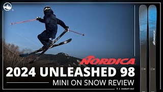 2024 Nordica Unleashed 98 Short On Snow Ski Review with SkiEssentialscom [upl. by Harwin]