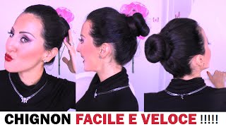 TUTORIAL CAPELLI CHIGNON PERFETTO in 3 MINUTI FACILISSIMO [upl. by Barabbas]