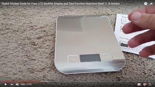 Digital Kitchen Scale for Food LCD Backlite Display and Tare Function Stainless Steel 11 lb Review [upl. by Kirkpatrick]