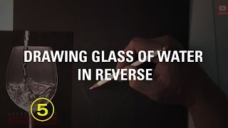 Draw a Glass of Water With White Pencils On Black Paper White On Black 2 [upl. by Mccutcheon202]