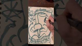 Daily Faces Challenge Day 293365  Line Drawing with Prismacolor Marker  Quick Art Timelapse art [upl. by Falcone]