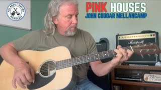 How To Play Pink Houses John Cougar Mellencamp Easy Guitar Lesson  American Guitar Songs [upl. by Ettenor]