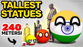 COUNTRIES SCALED BY TALLEST STATUES  Countryballs Animation [upl. by Ayikur]