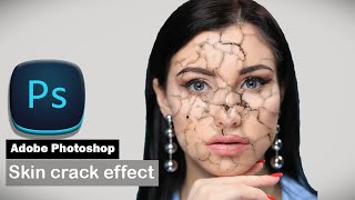 Cracked face effect photoshopPhotoshop tutorials [upl. by Ivon]