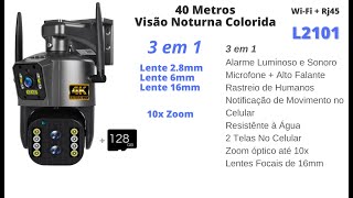 Camera wifi L2101 128GB 50 Metros com Visão Noturna [upl. by Sucramaj]