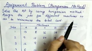 Lec29 Assignment Problem Hungarian Method  In Hindi  Operation Research [upl. by Aerol]