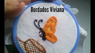 Bordado MARIPOSA pequeña [upl. by Kovar]