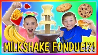 WILL IT FONDUE  MILKSHAKE FONDUE CHALLENGE  We Are The Davises [upl. by Ahseral]