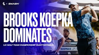 Brooks Koepka defeats Kevin Na 6amp5 in Quarterfinals  LIV Golf Team Championship Dallas [upl. by Ainoloppa]