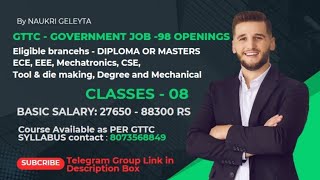 GTTC Classes  Mechatronics ECE EEE  Lecturer Instructor amp Technician  Class 8 [upl. by Hairam]