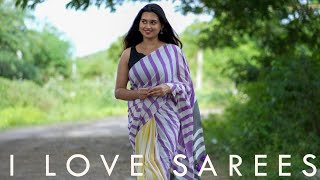 Amethyst Aura Stripe Saree  Purple Cotton Saree for Work Wear  I Love Sarees shorts [upl. by Linn612]