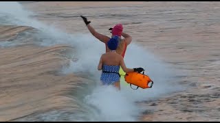 Winter Sea Swimming at Helens Bay N Ireland  Active Irish Landscape Scenery [upl. by Marybella]