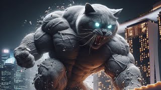 A gray cat monster attacks the city of Singapore [upl. by Htebsil]