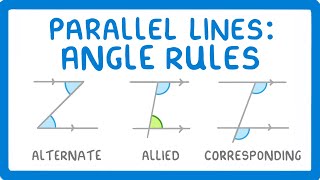 GCSE Maths  Alternate Corresponding and Allied Angles  Parallel Lines Angle Rules 117 [upl. by Mat]