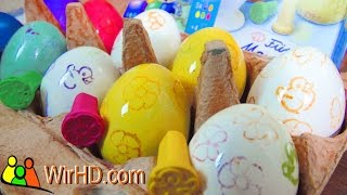 Ostereier Stempel Eier Färben Coloring Easter Eggs Ostern 2016 Osterstempel Stempel [upl. by Katherina]