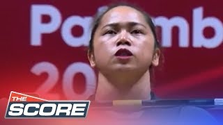 The Score Hidilyn Diaz talk about her victory in the 2018 Asian Games through phone patch interview [upl. by Harim]