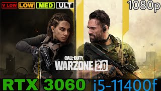 Call of Duty Warzone 2  RTX 3060  i5 11400f  dlss1080p From lowest to highest graphics settings [upl. by Kulsrud]