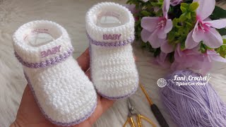 ¡NUEVO Y DIFERENTE Modelo de Botitas para Bebe de105 cm shoes baby Crochet 🧶varias Tallas🧶Tejidos [upl. by Sternick]