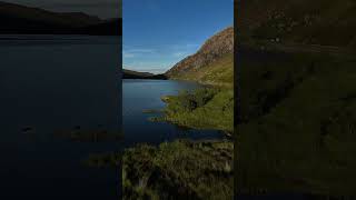 Flying over Snowdonia glacial lake  stunning scenery nature foryou wildlife drone cool [upl. by Antsirhc48]