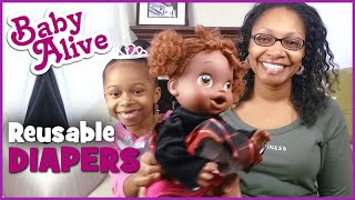 Baby Alive Reusable Diapers  How To  BlueprintDIY Kids [upl. by Elleoj]